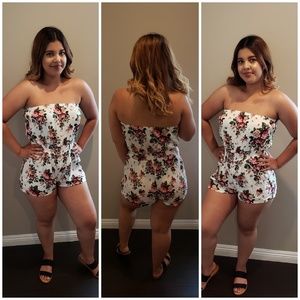 SALE $10 Floral tube top floral romper